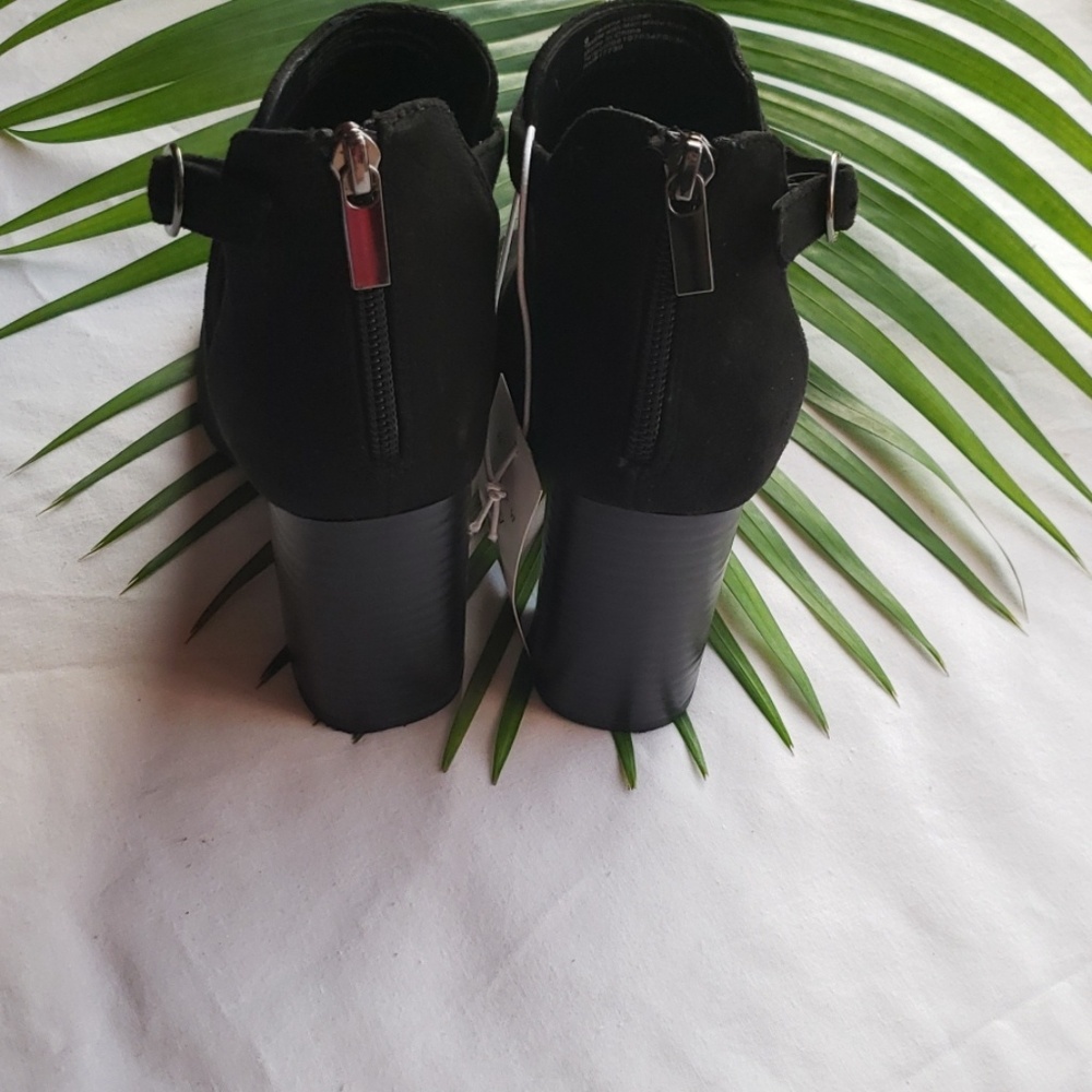 Women's Microsuede Heeled Open Toe Bootie  - Picture 4 of 5